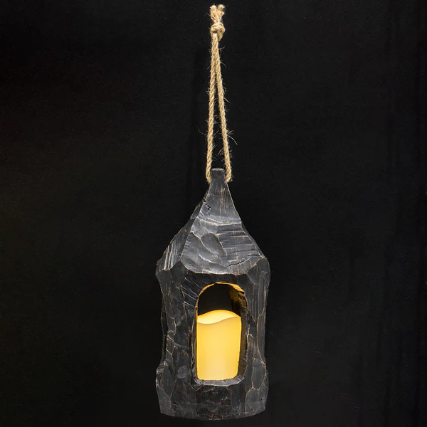10.25" Battery Operated Halloween Lantern With LED-Light -Black (Pack of 4) - Image 2