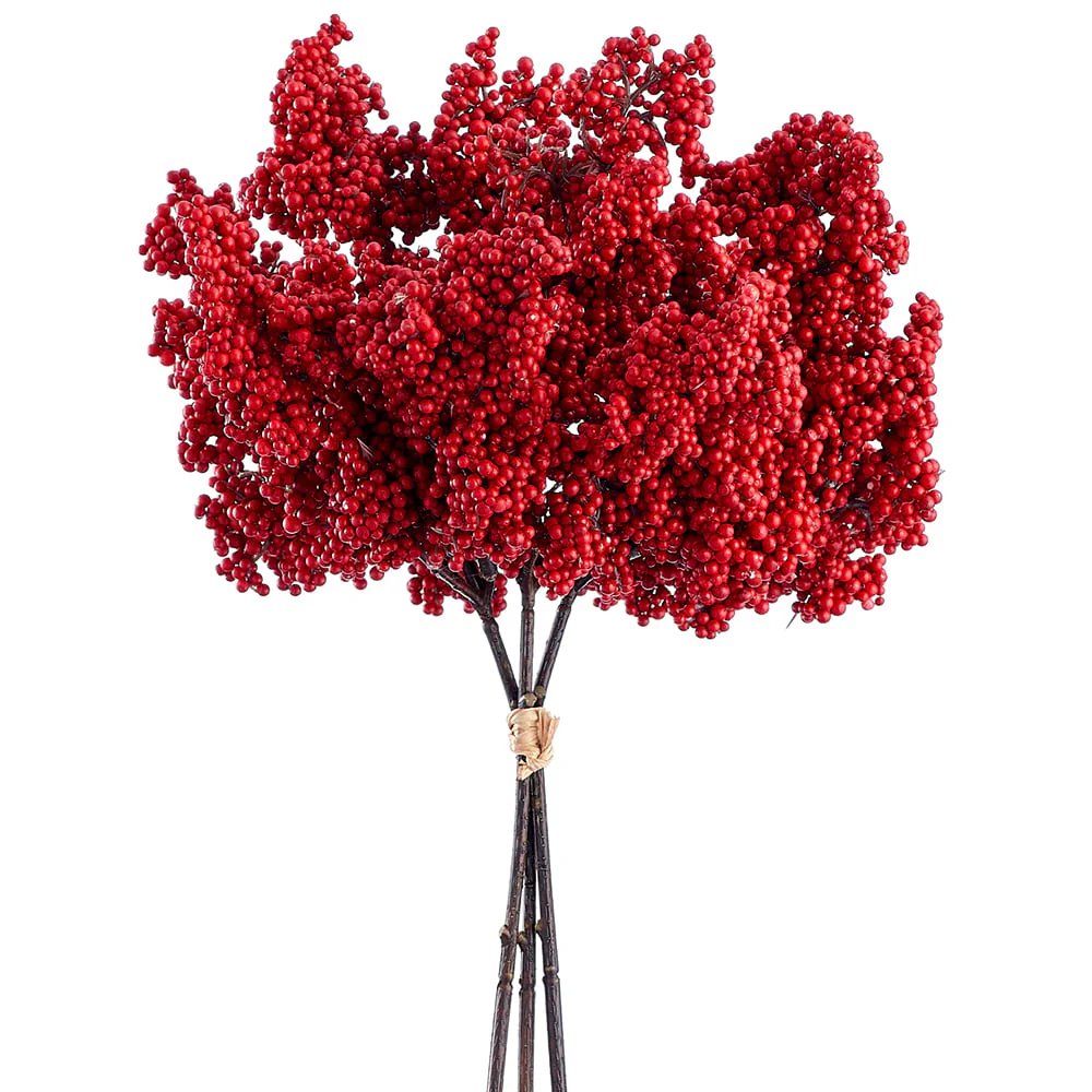 10.5" Berry Artificial Stem Bundle -Red (Pack of 12)