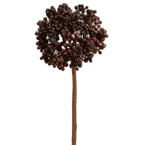 10.5" Sedum Artificial Flower Stem -Black (Pack of 12)