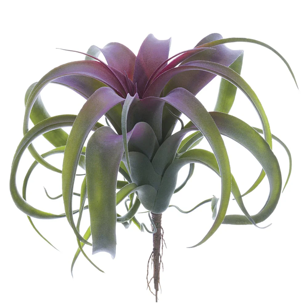 10.5" Tillandsia Artificial Stem Pick -Green/Burgundy (Pack of 6)
