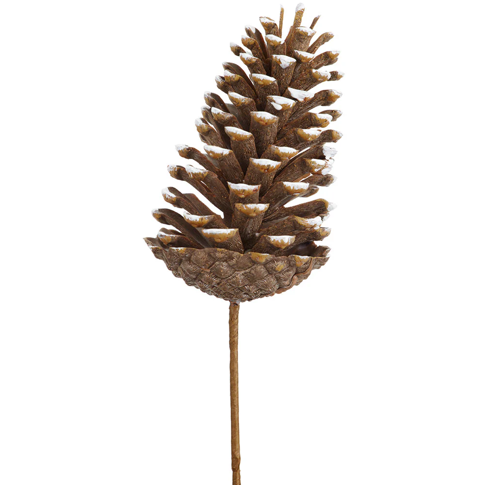 10" Artificial Pinecone Stem Pick -Gray (Pack of 12)
