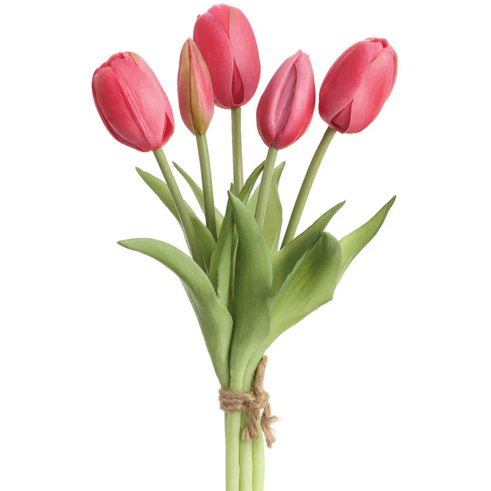10" Real Touch Tulip Silk Flower Bouquet -Beauty (Pack of 12)