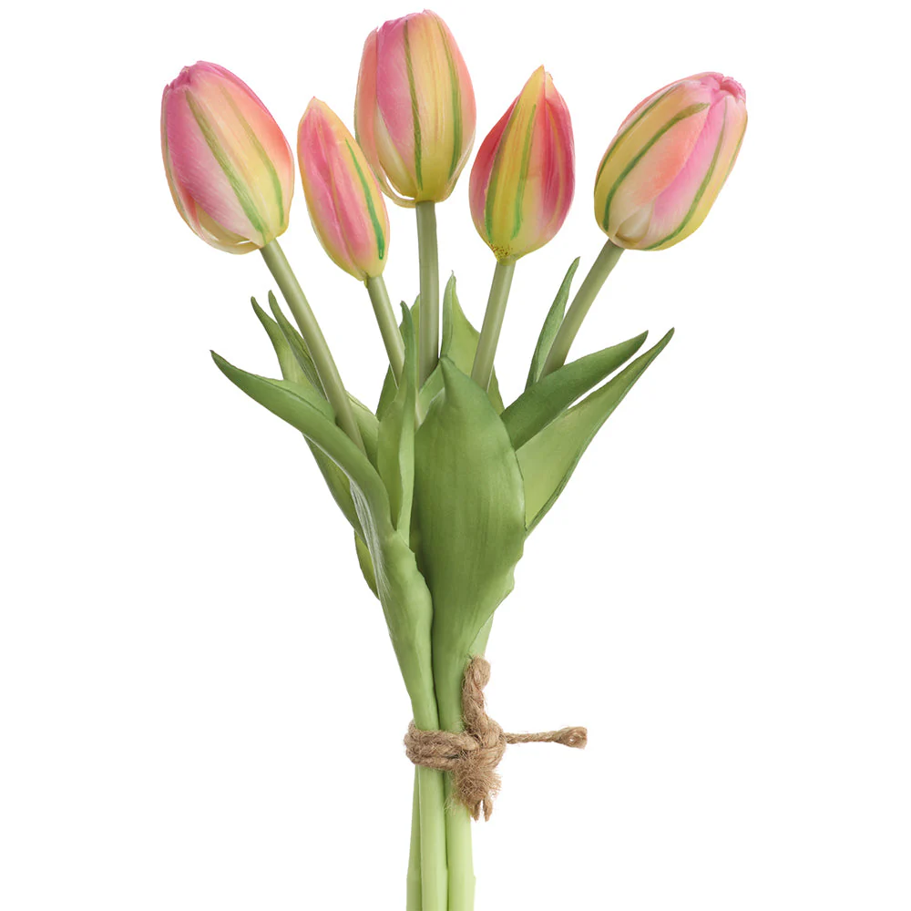 10" Real Touch Tulip Silk Flower Bouquet -Boysenberry (Pack of 12)