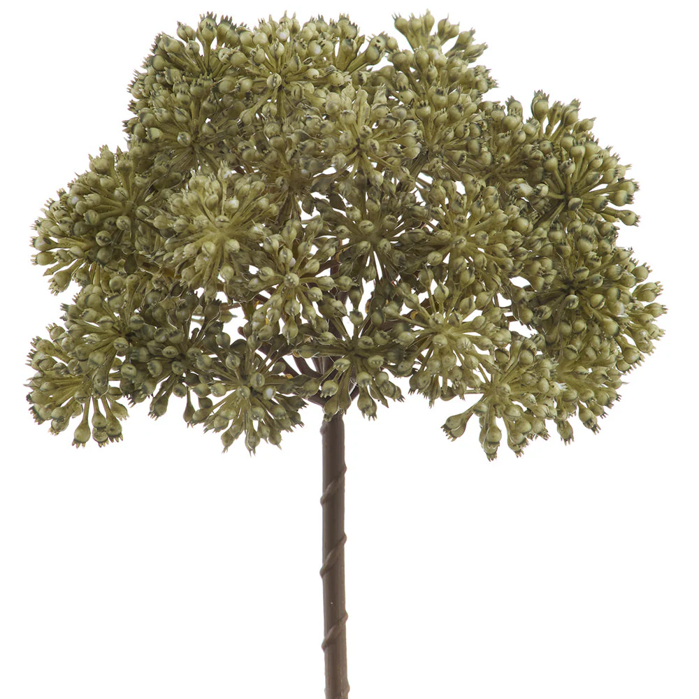10" Sedum Artificial Flower Stem Pick -Green (Pack of 12)