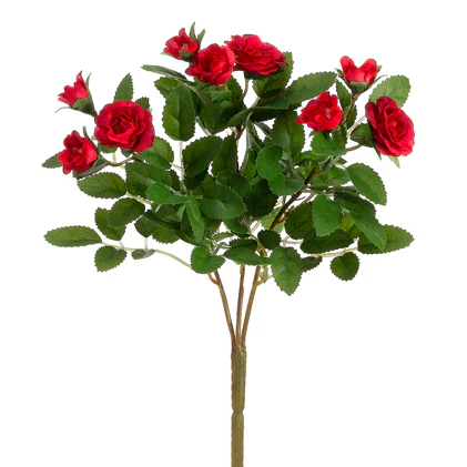 10" Silk Mini Rose Flower Bush -Red (Pack of 36)