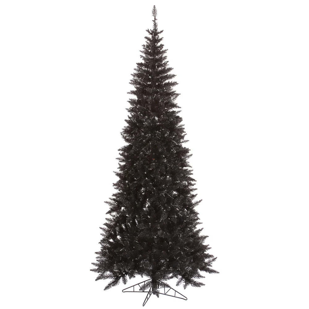 10'Hx50"W Slim Fir Artificial Christmas Tree, Unlit -Black