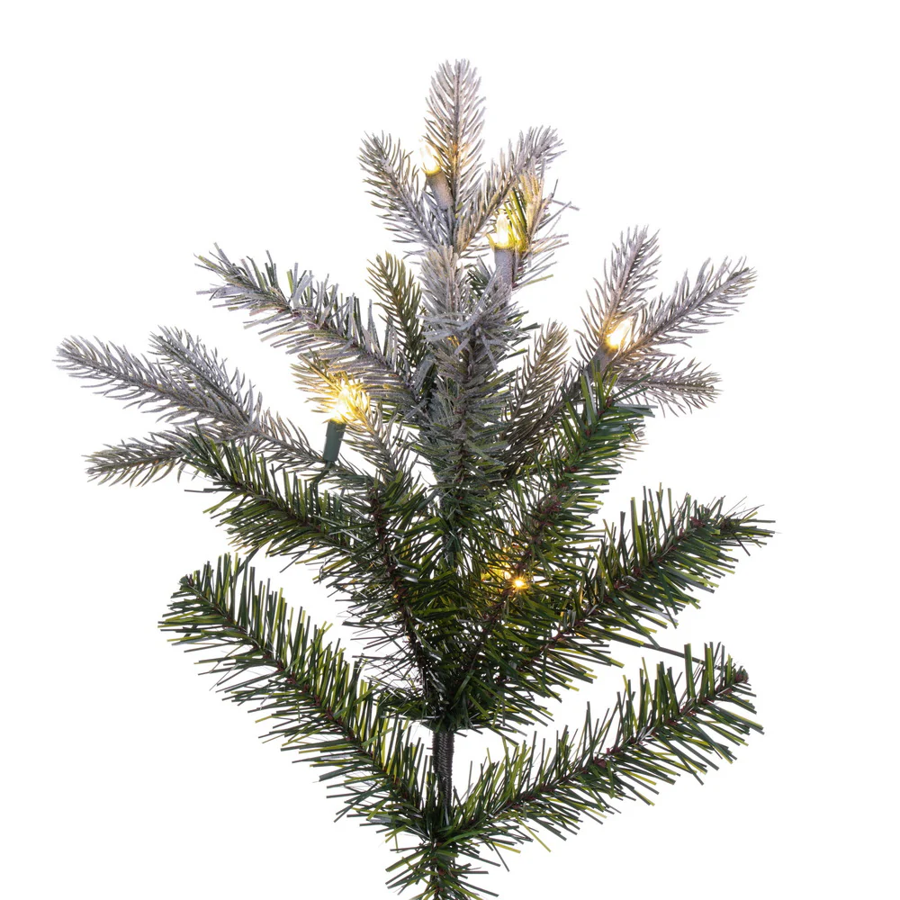 10'Hx54"W PE Frosted Slim Douglas Fir Artificial Christmas Tree, LED Pre-Lit -Green - Image 4