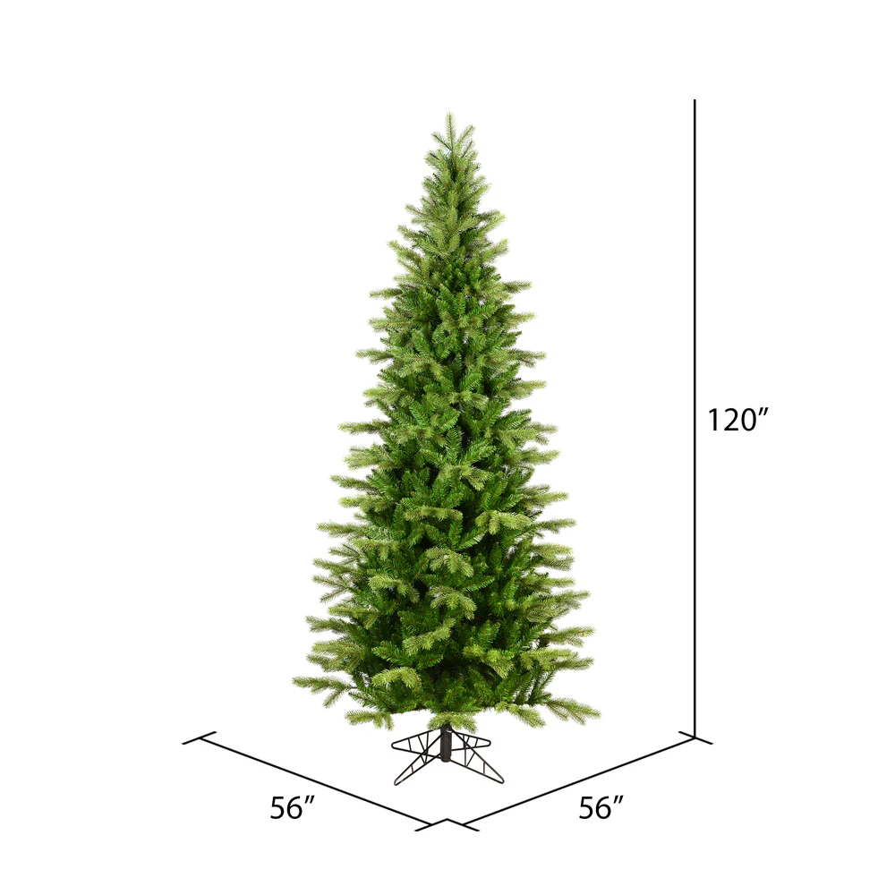 10'Hx56"W PE Slim Balsam Spruce Artificial Christmas Tree, Unlit -Green - Image 2