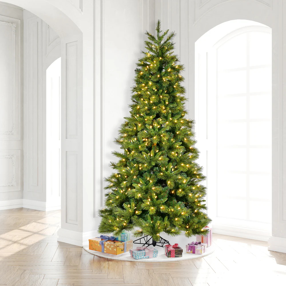 10'Hx63"W PE Brighton Pine Artificial Christmas Tree, LED Pre-Lit -Green - Image 5