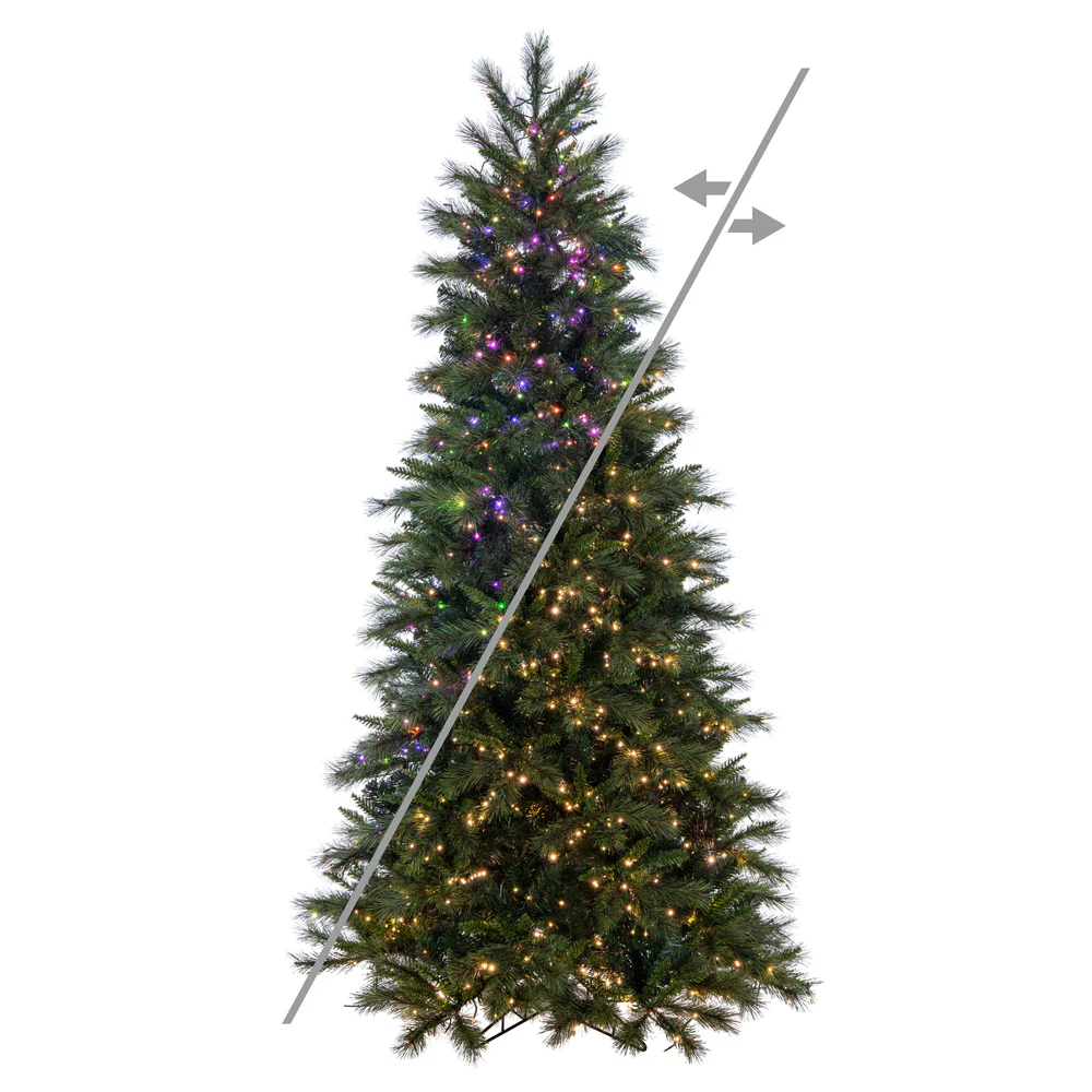 10'Hx63"W PE Brighton Pine Artificial Christmas Tree, LED Pre-Lit (Multi-Mode) -Green