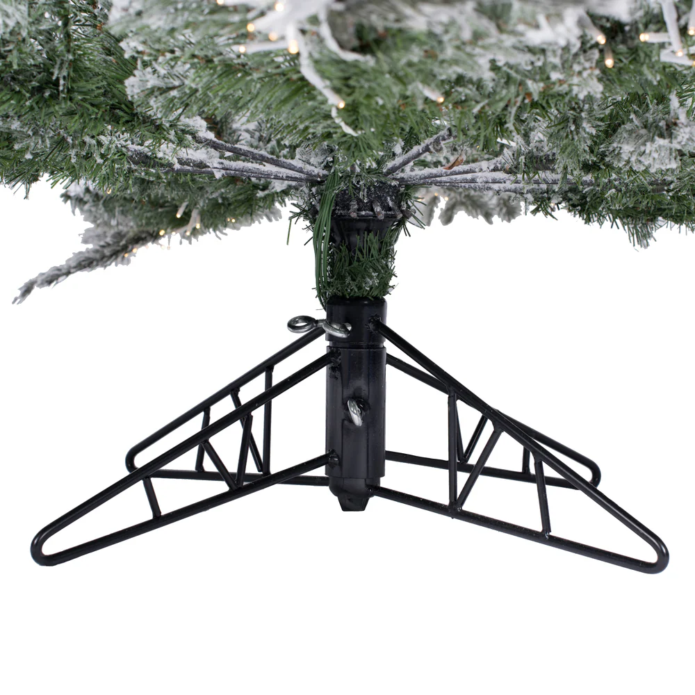 10'Hx66"W Flocked Sierra Artificial Christmas Tree, Unlit -White/Green - Image 4