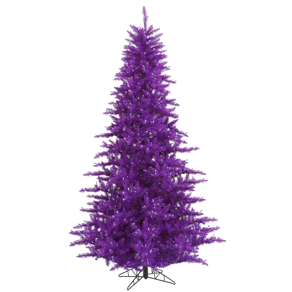 10'Hx68"W Fir Artificial Christmas Tree, Unlit -Purple