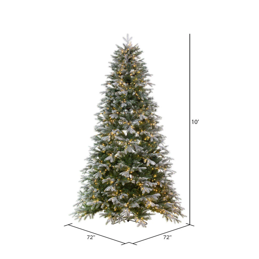 10'Hx72"W PE Frosted Douglas Fir Artificial Christmas Tree, Micro LED Pre-Lit -Green - Image 3