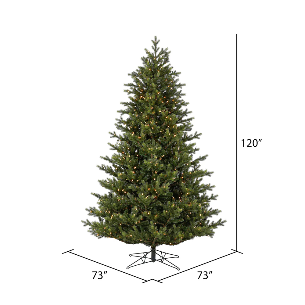 10'Hx73"W PE Welch Fraser Artificial Christmas Tree, LED Pre-Lit -Green - Image 3