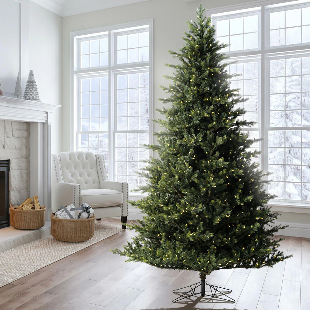 10'Hx73"W PE Welch Fraser Artificial Christmas Tree, LED Pre-Lit -Green - Image 4