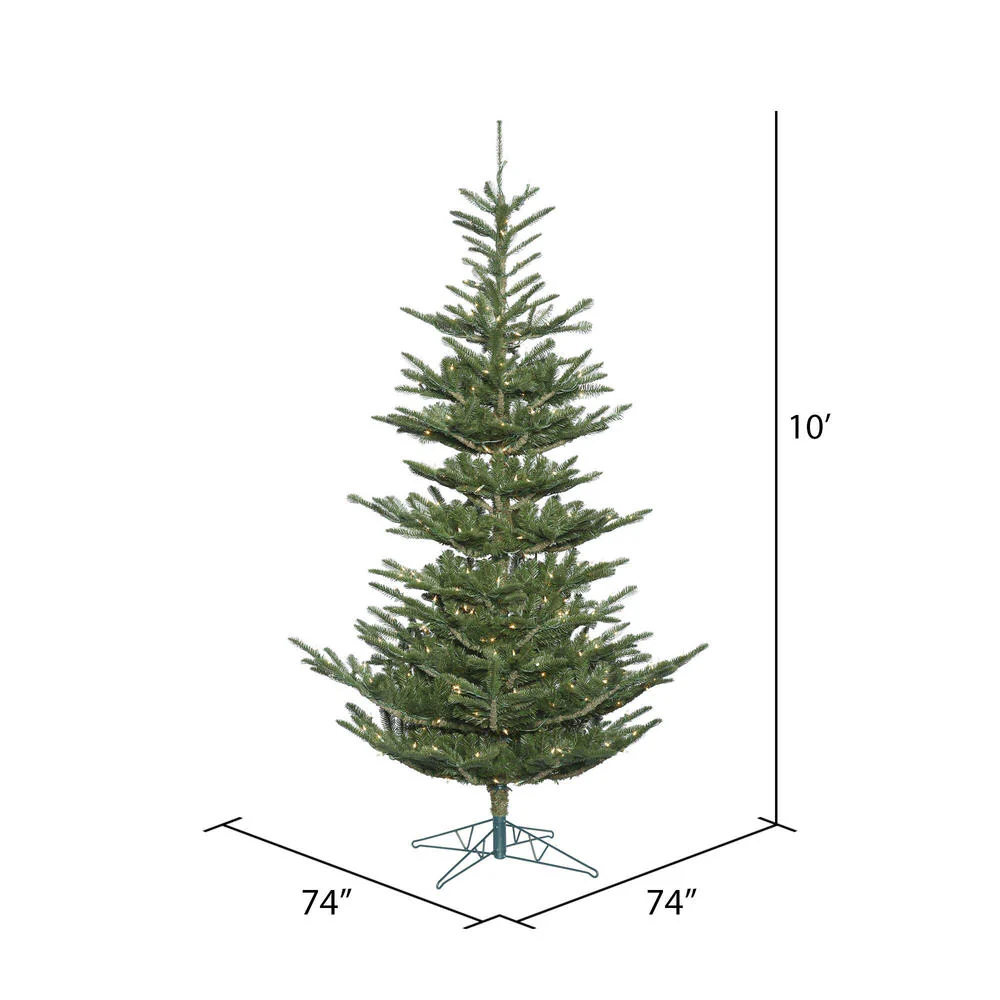 10'Hx74"W PE Alberta Spruce Artificial Christmas Tree, LED Pre-Lit -Green - Image 3