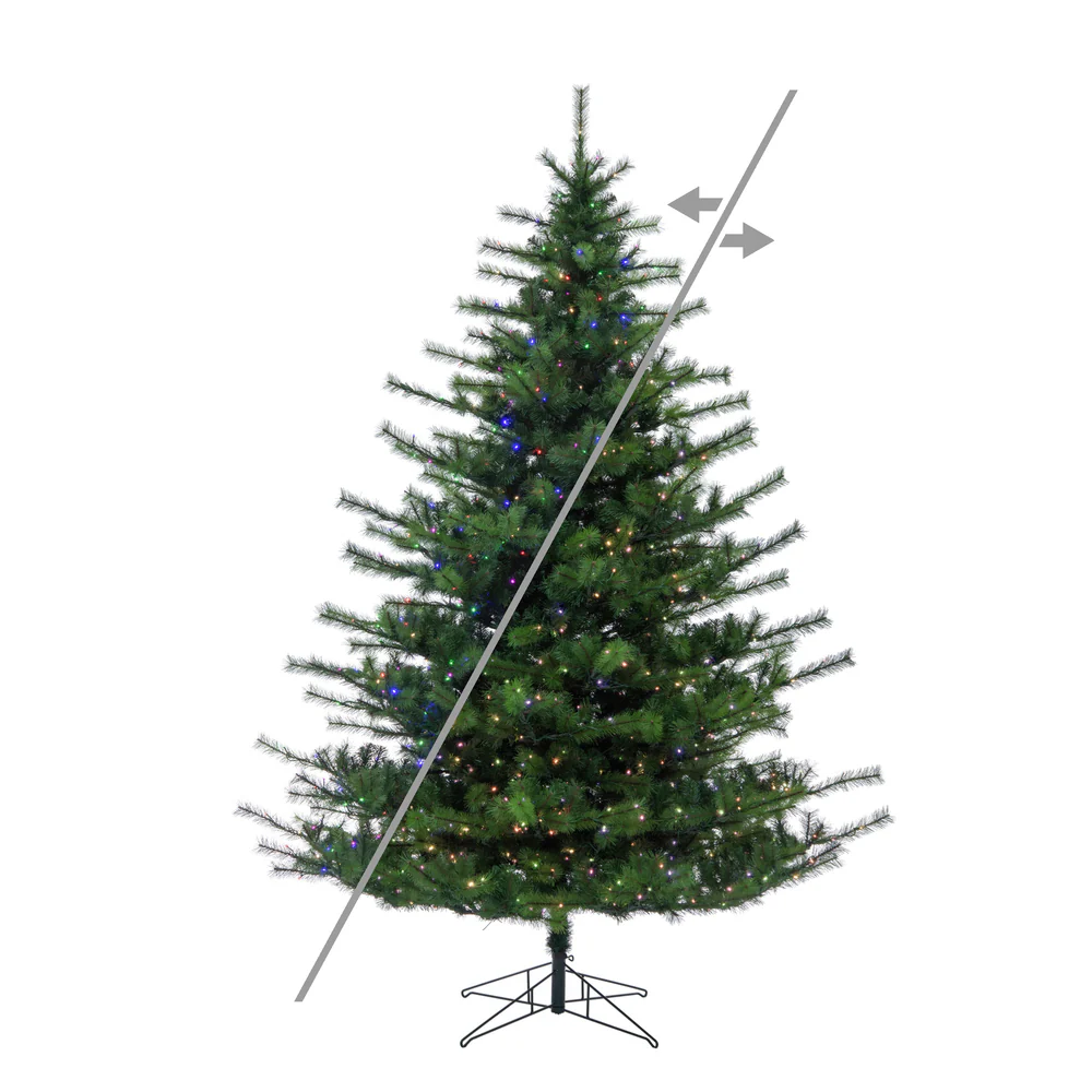 10'Hx84"W Lodge Pole Pine Artificial Christmas Tree, Micro LED Pre-Lit (Multi-Mode) -Green
