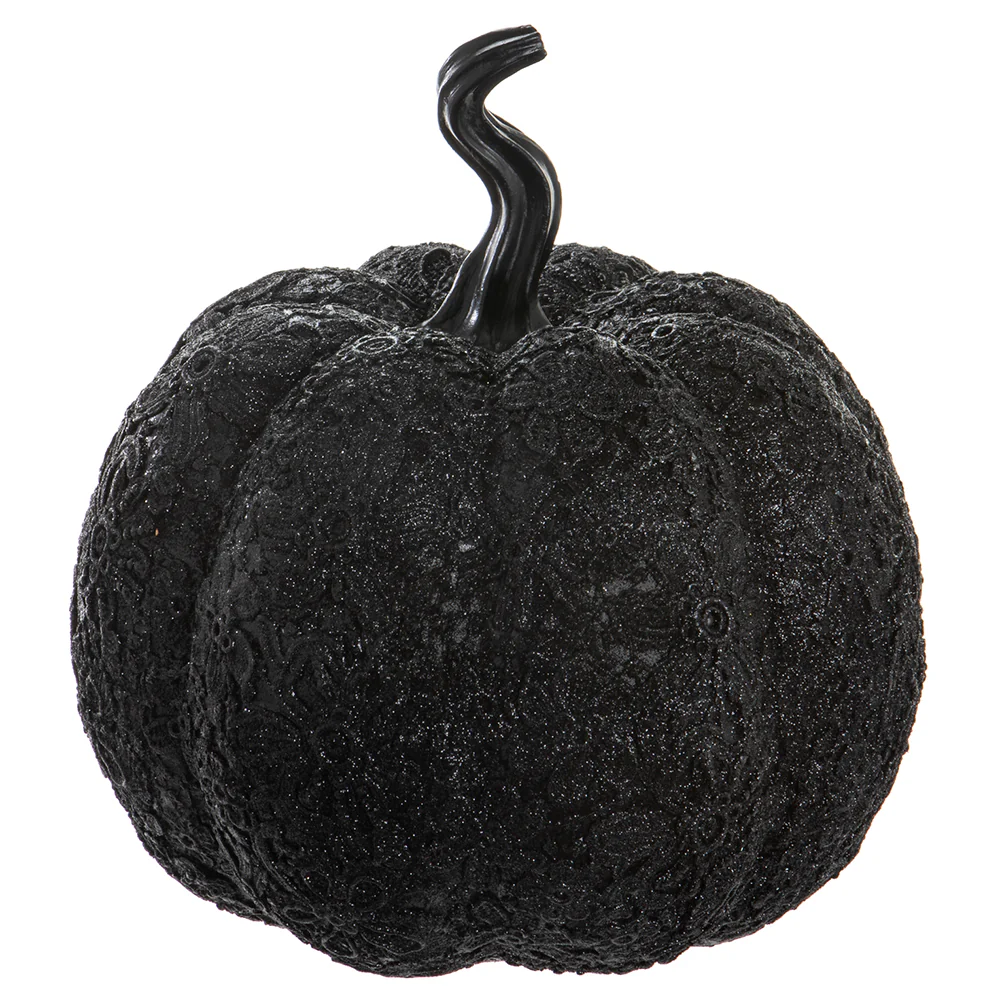 11.4"Hx10.8"W Halloween Soutache Embroidery Pumpkin -Black (Pack of 2)