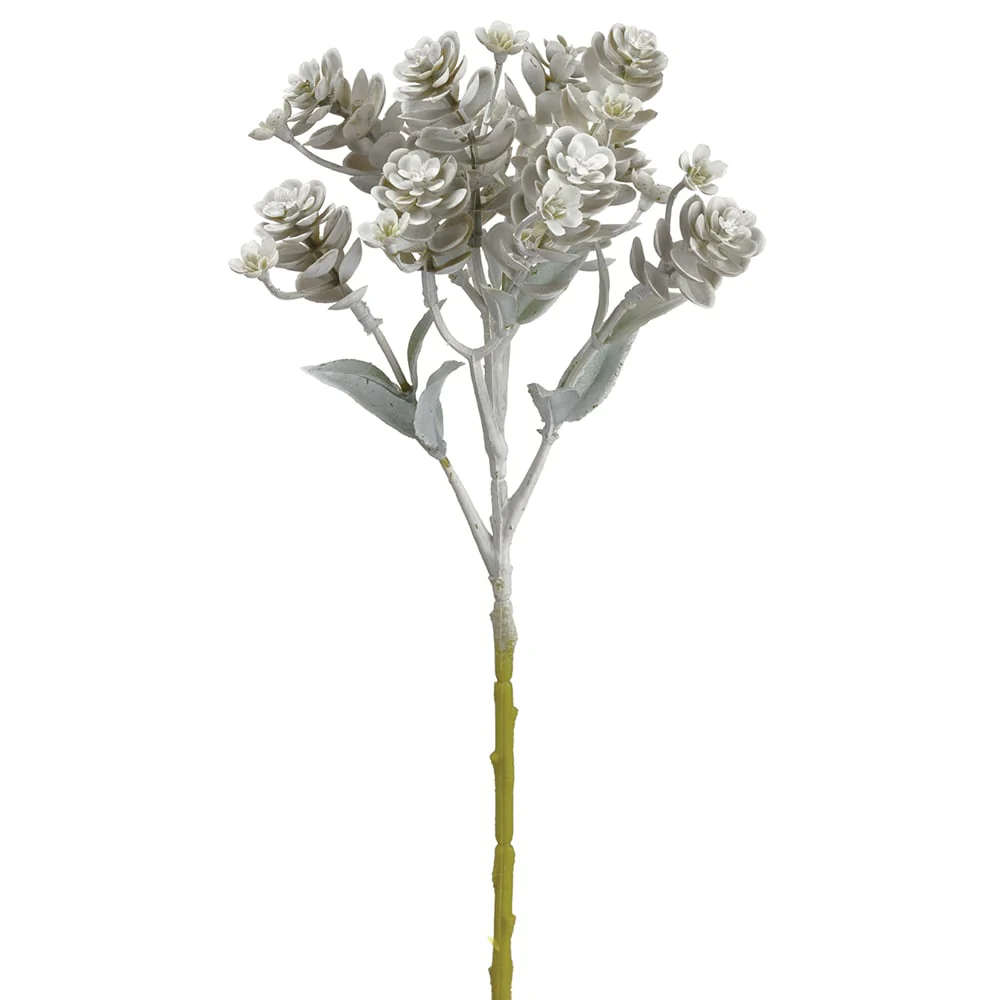 11.75" Sedum Artificial Stem Pick -Green/Whitewashed (Pack of 36)