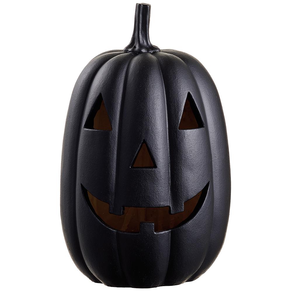 11" Battery Operated Halloween Jack-O-Lantern Pumpkin -Black (Pack of 4) - Image 3