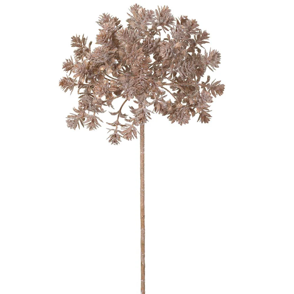 11" Glittered Artificial Sedum Succulent Stem -Beige (Pack of 12)