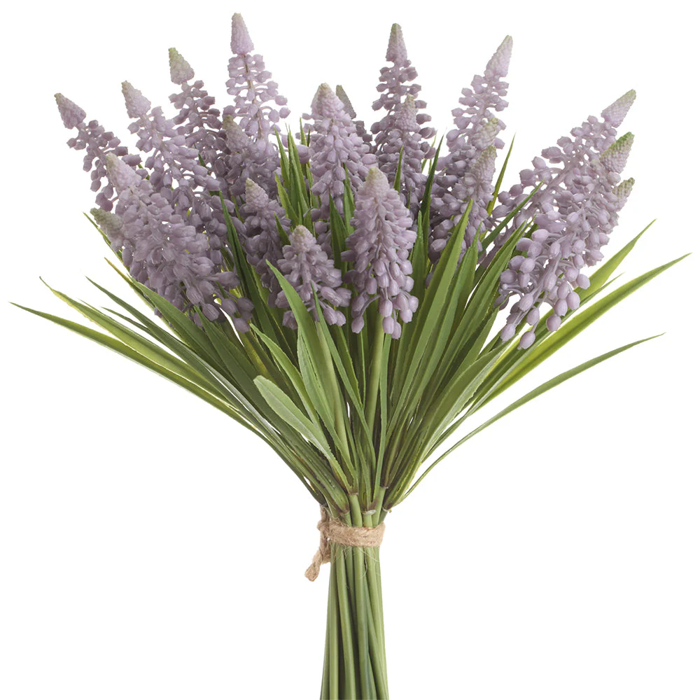 11" Muscari Silk Flower Stem Bundle -Purple (Pack of 6)