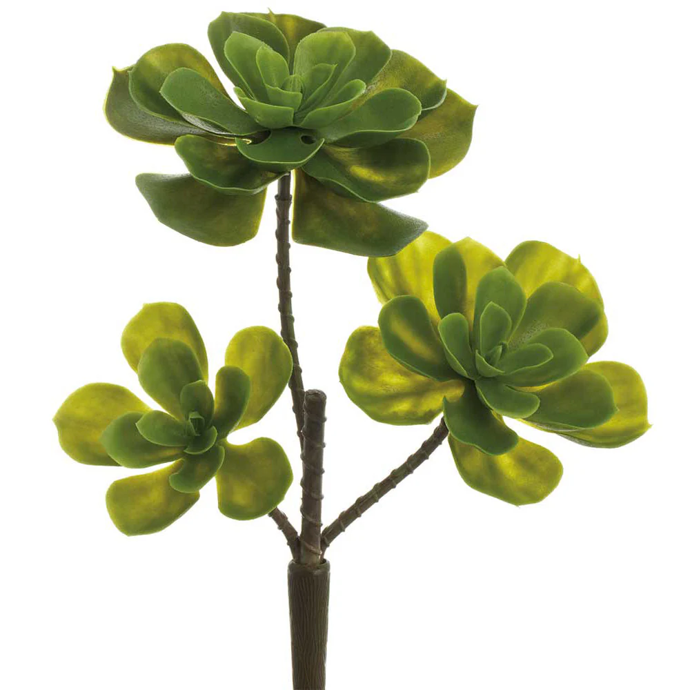 11" Outdoor UV-Resistant Artificial Echeveria Stem Pick -Green (Pack of 12)