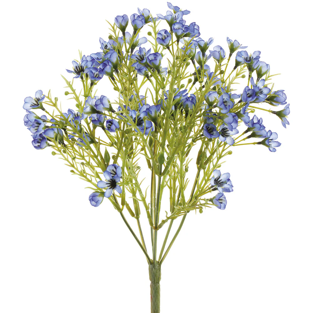 11" Small Waxflower Silk Flower Bush -2 Tone Purple (Pack of 12)