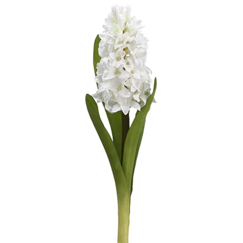 12.5" Hand-Wrapped Silk Hyacinth Flower Spray -White (Pack of 12)