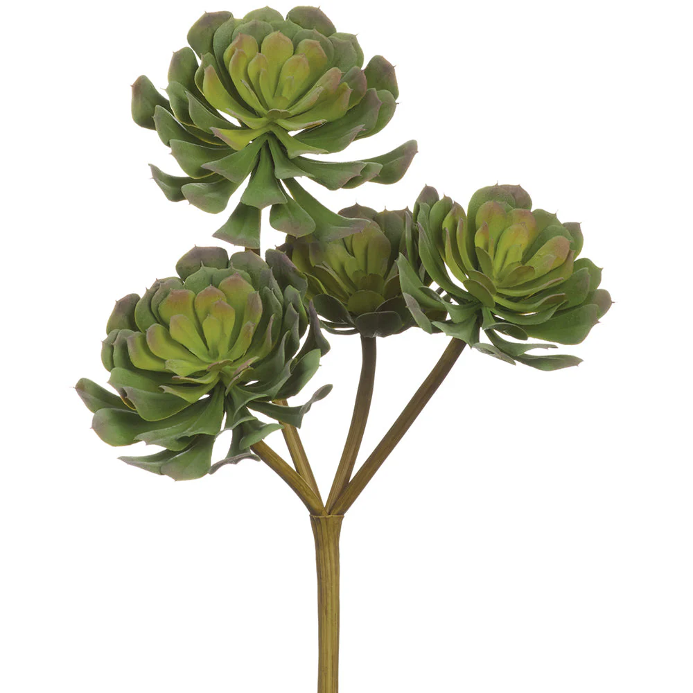 12.5" Outdoor UV-Resistant Artificial Real Touch Echeveria Stem -Green (Pack of 12)