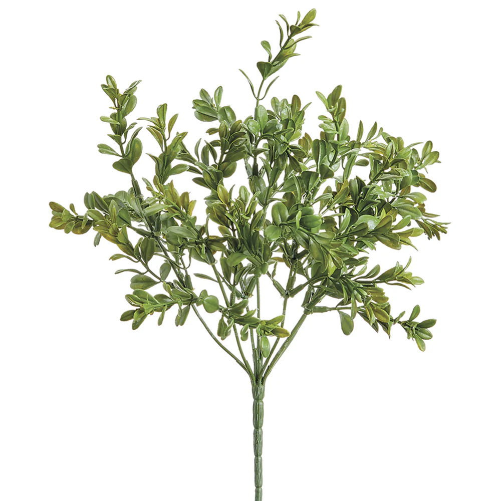 12.9" Mini Artificial Boxwood Plant -Green (Pack of 24)