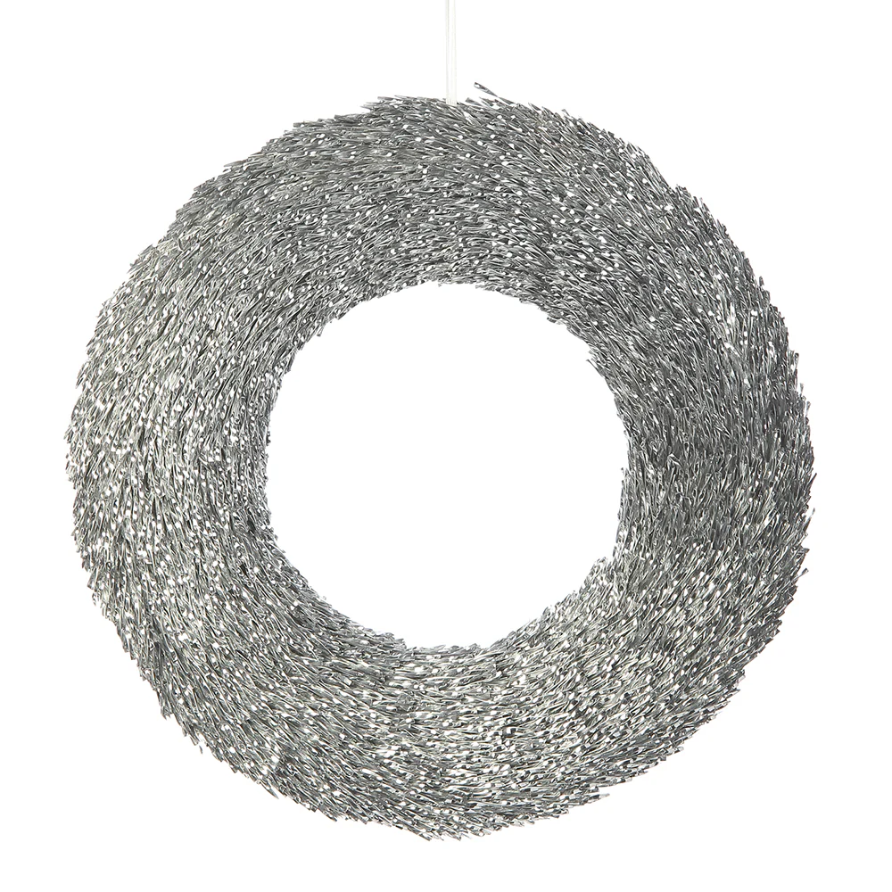 12" Artificial Christmas Wreath -Silver (Pack of 6)