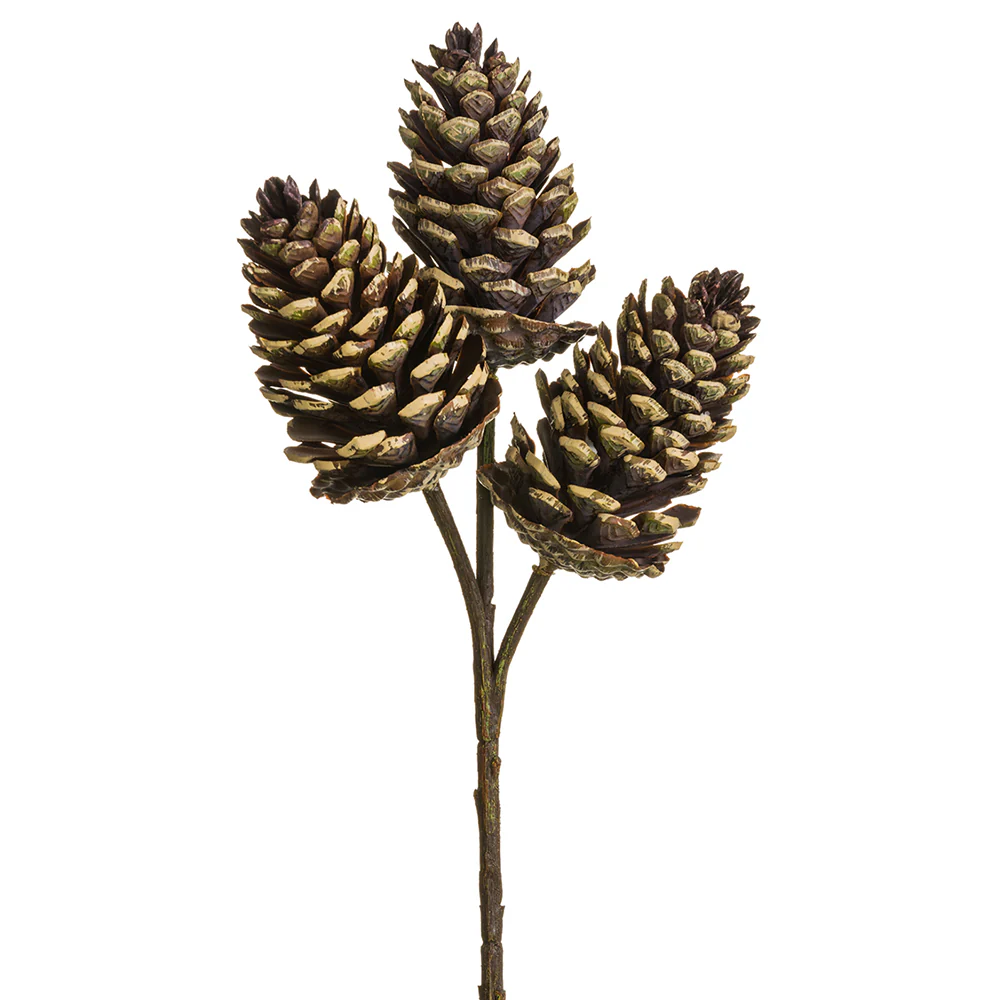12" Artificial Plastic Pinecone Stem Pick -Brown (Pack of 24)