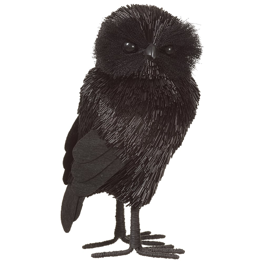 12" Halloween PVC Sisal Owl -Black (Pack of 4)