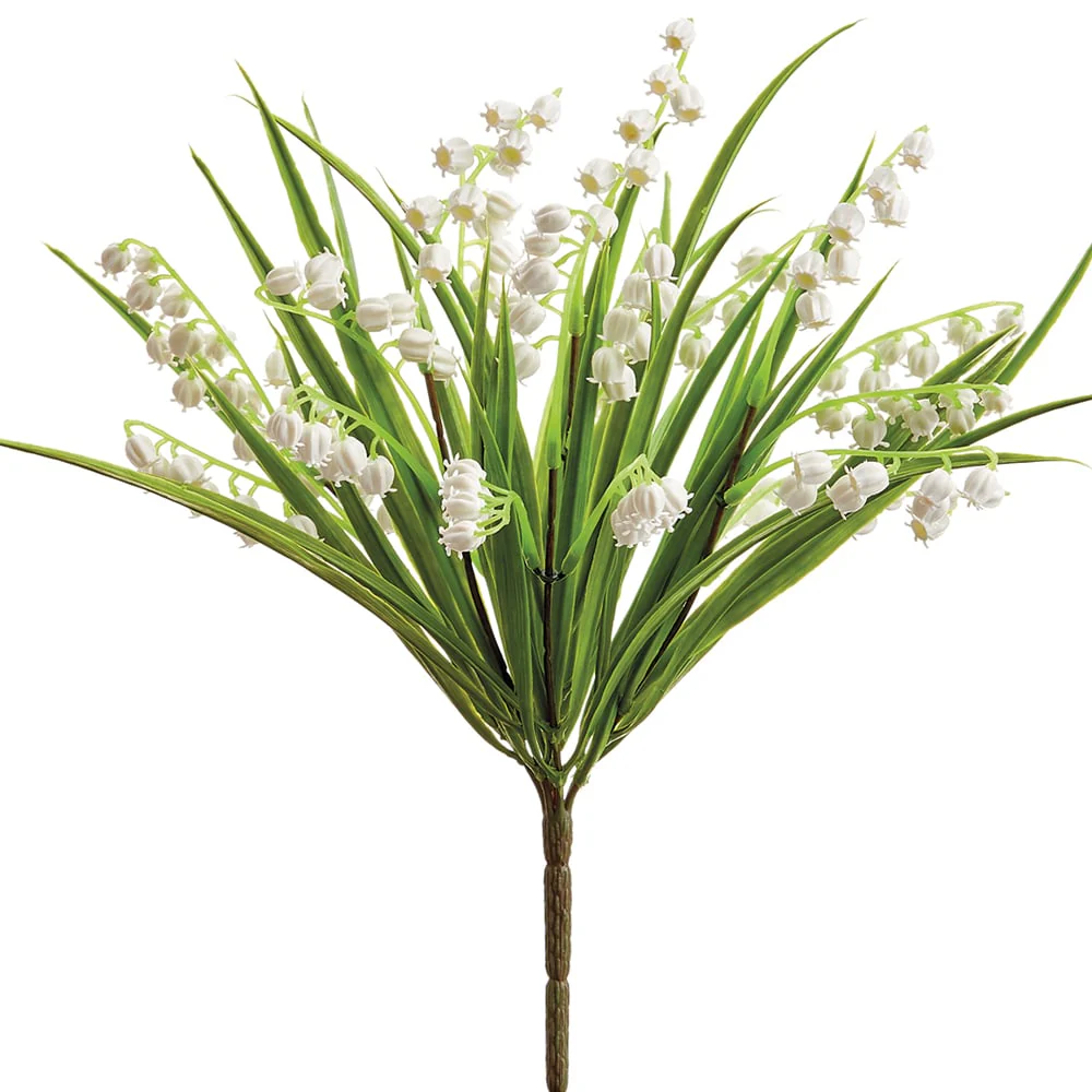 12" Lily Of The Valley Artificial Flower Bush -White (Pack of 24)