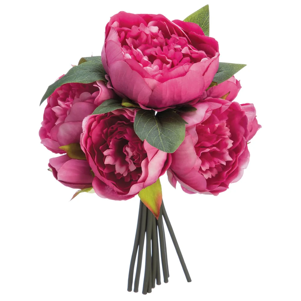 12" Peony Silk Flower Bouquet -Beauty (Pack of 6)