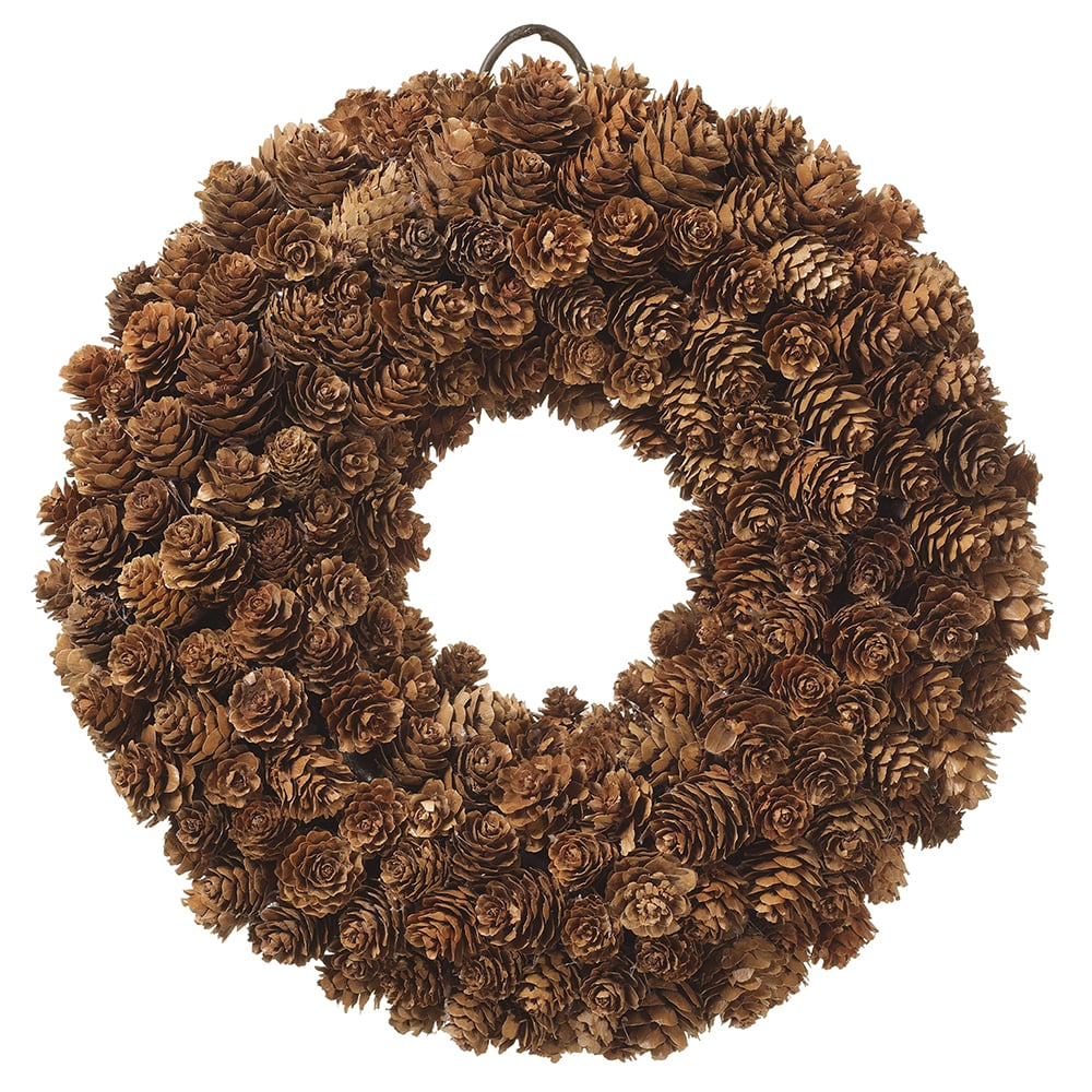 12" Pinecone Wreath -Brown