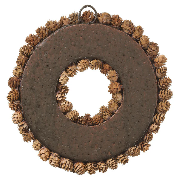 12" Pinecone Wreath -Brown - Image 2