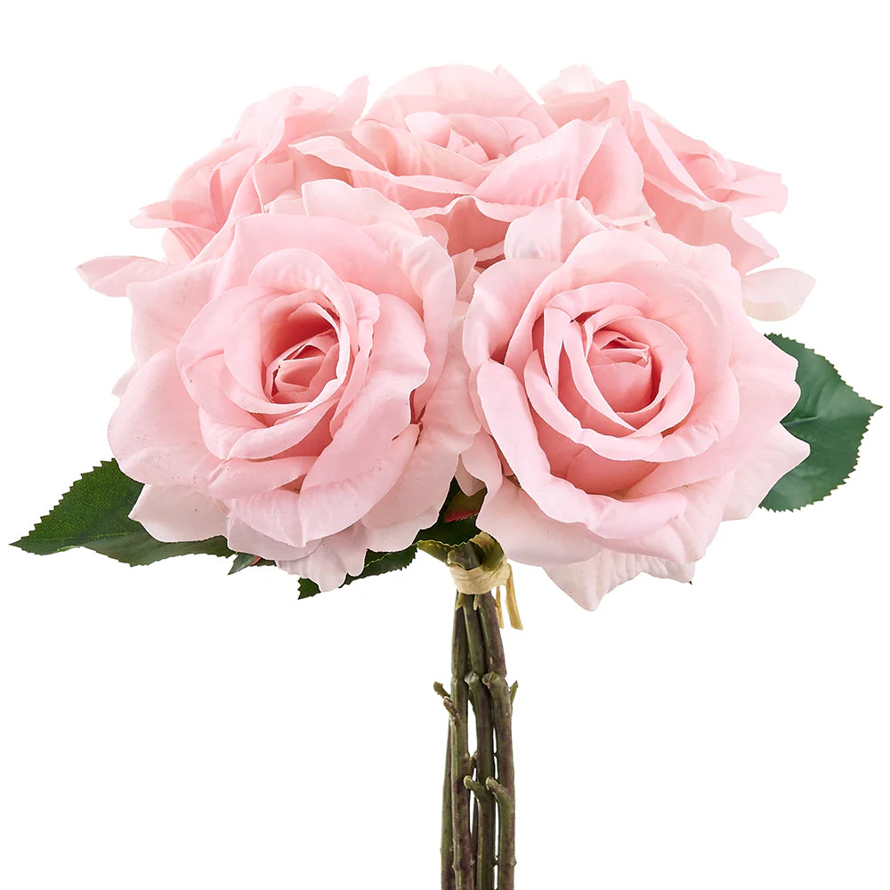 12" Real Touch Rose Silk Flower Bouquet -Mauve (Pack of 12)