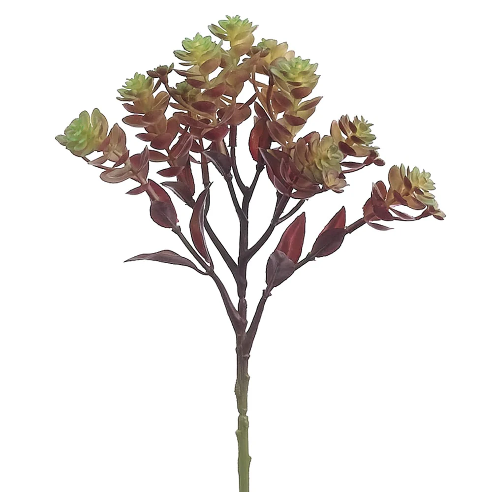 12" Real Touch Sedum Artificial Stem Pick -Burgundy/Green (Pack of 36)
