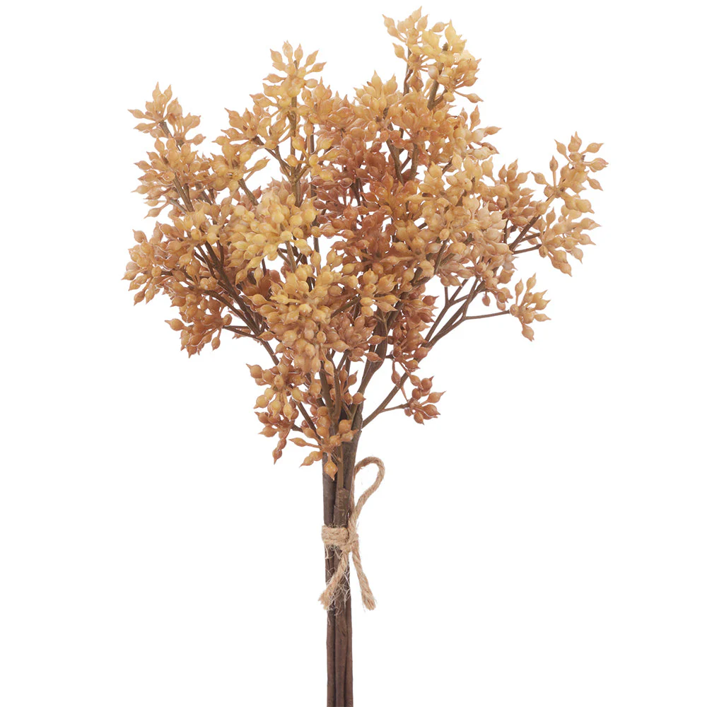 12" Sedum Artificial Flower Stem Bundle -Beige (Pack of 12)