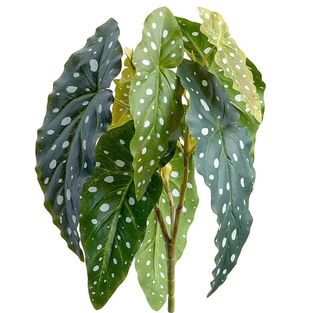 12" Silk Begonia Leaf Plant -Green (Pack of 12)