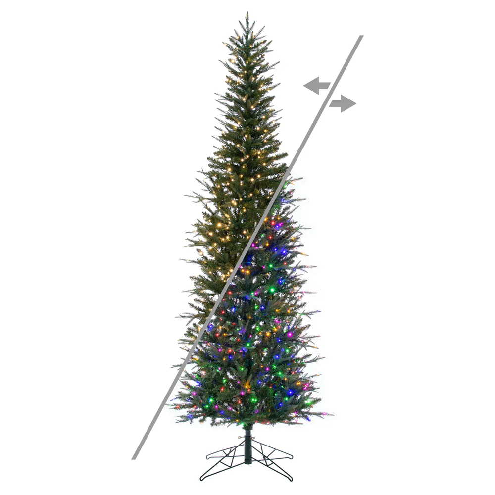 12'Hx44"W PE Tacoma Fraser Fir Artificial Christmas Tree, Micro LED Pre-Lit (Multi-Mode) -Green