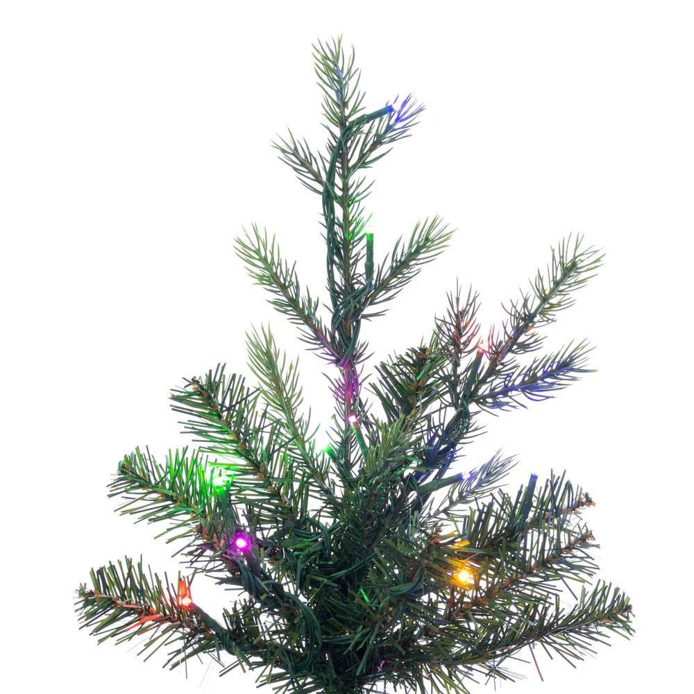 12'Hx54"W PE Pencil Moutauk Pine Artificial Christmas Tree, Micro LED Pre-Lit (Multi-Mode) -Green - Image 3