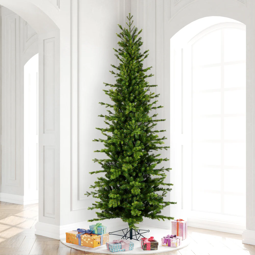 12'Hx54"W PE Pencil Moutauk Pine Artificial Christmas Tree, Unlit -Green - Image 4