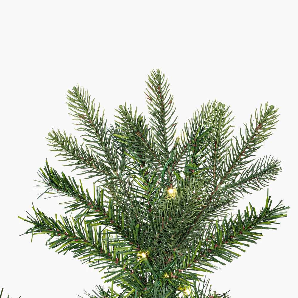 12'Hx62"W PE Slim Douglas Fir Artificial Christmas Tree, LED Pre-Lit -Green - Image 2