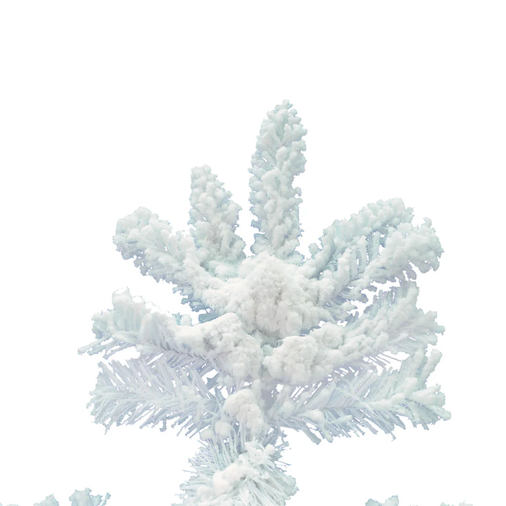 12'Hx65"W Flocked Slim White Spruce Artificial Christmas Tree, Unlit -White - Image 2