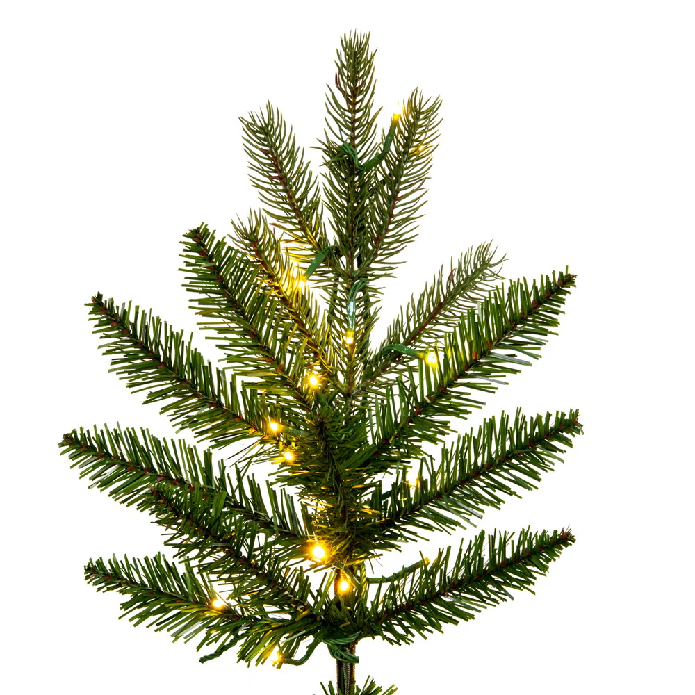 12'Hx65"W PE Slim Balsam Spruce Artificial Christmas Tree, Micro LED Pre-Lit (Multi-Mode) -Green - Image 3