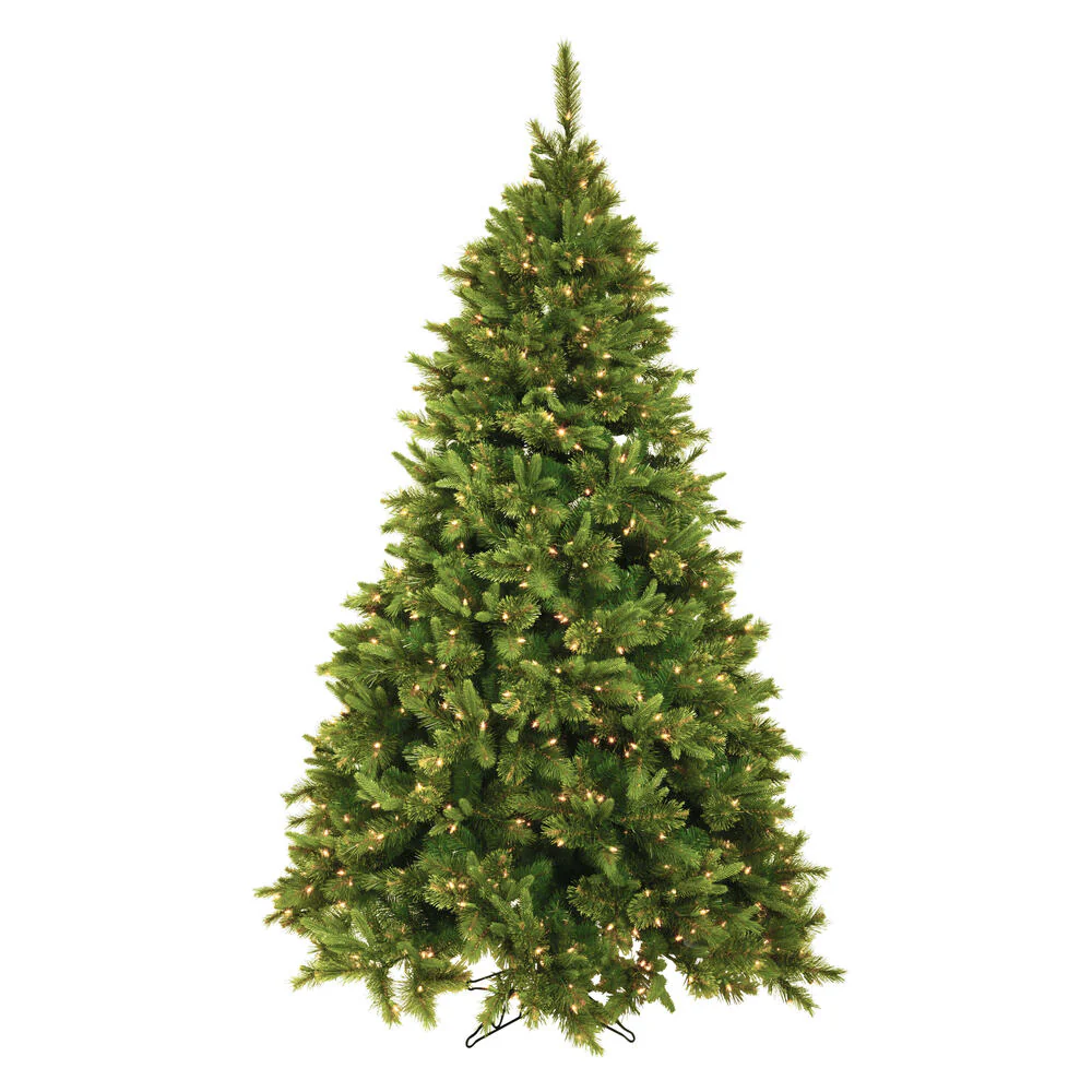 12'Hx66"W PE Slim Cashmere Pine Artificial Christmas Tree, LED Pre-Lit -Green