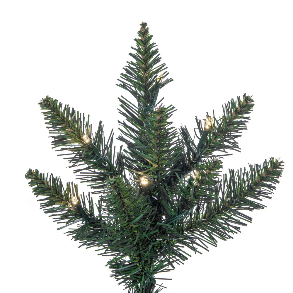 12'Hx66"W Slim Camdon Fir Artificial Christmas Tree, Micro LED Pre-Lit (Multi-Mode) -Green - Image 2